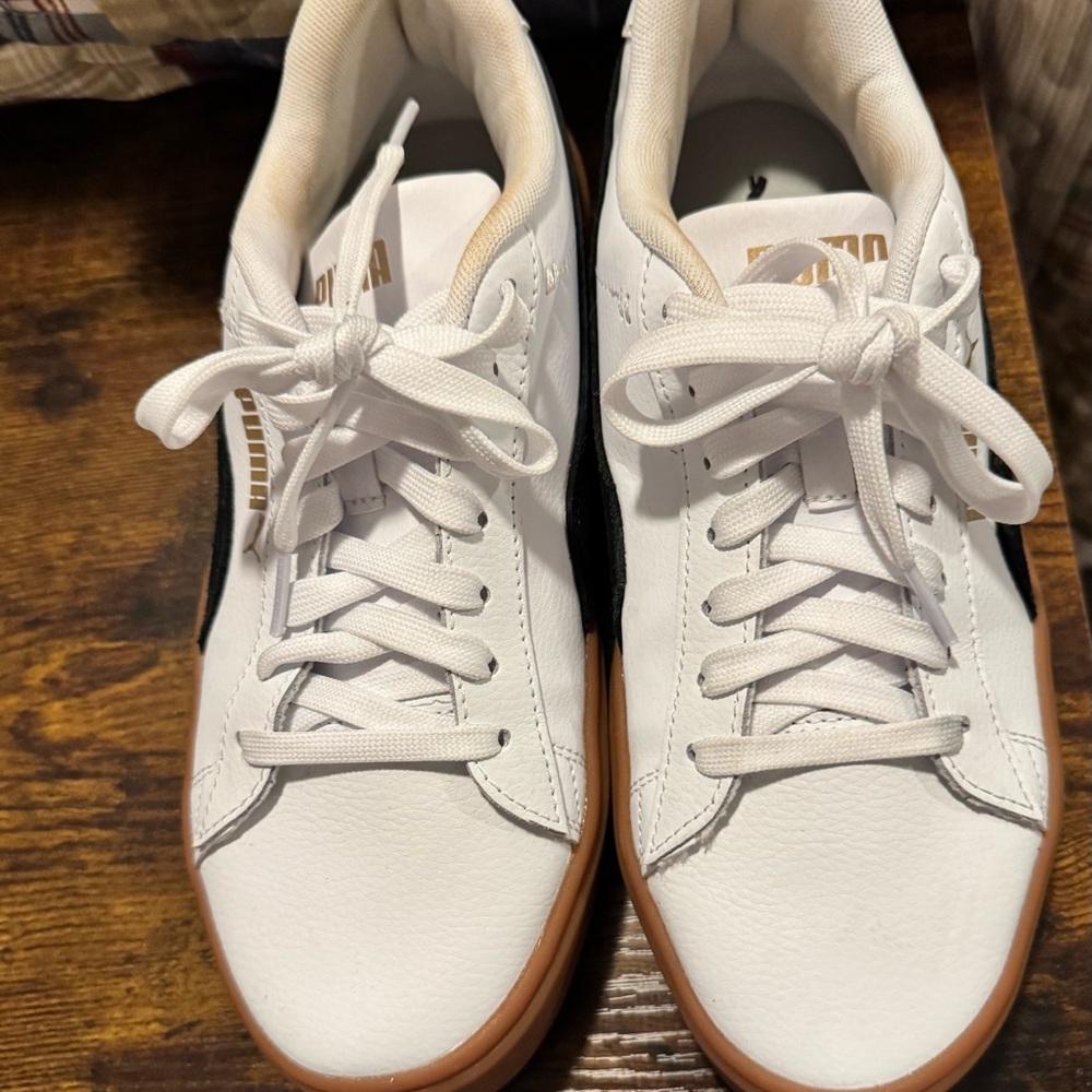 Puma Women's White and Black Sneakers